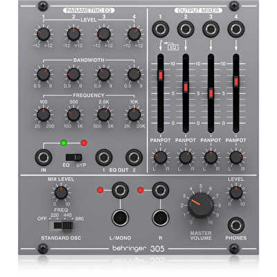BEHRINGER Eurorack için Efsanevi Analog Parametrik EQ, Mikser ve Çıkış Modülü